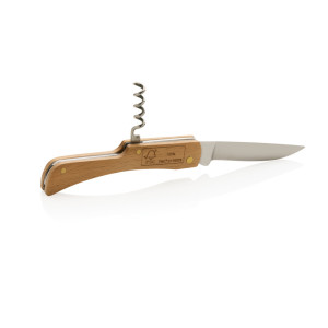 Couteau en bois avec décapsuleur FSC® Couleur:Marron