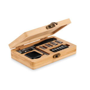 13 piece tool set, bamboo case  Couleur:Bois