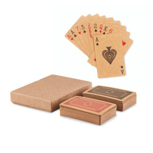 2 jeux de cartes papier recyclé Couleur:Bois