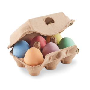 6 craies dans une boîte à œufs  Couleur:Beige