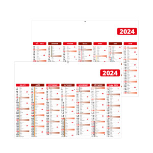 CALENDRIER BANCAIRE GAMECO ROUGE 2024 